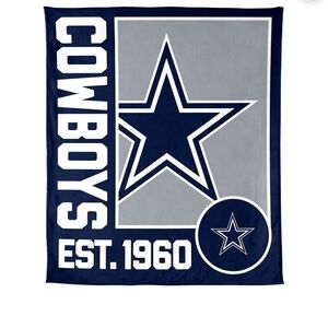 Cowboys Gray and Blue Throw Blanket